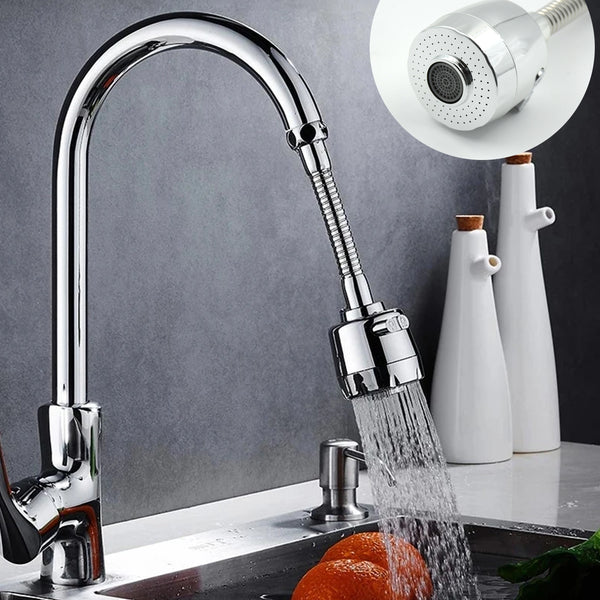 0598 Plastic 360 Degree Rotating Water-saving Sprinkler Faucet Aeratorfor Easy Clean Sink Water Saving Extension Jet Stream Spray Setting Faucet Splash-proof Filter Extender Sprayer For Kitchen Bathroom (6 Inch)