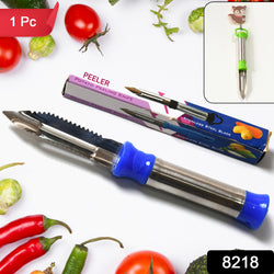 8218 2in1 Multi-purpose Stainless Steel Peeler With Hanging Ring For Vegetables Potato Peeler Carrot Grated Suitable For Peeling And Shredding Fruit And Vegetables Kitchen Accessories Piller (1 Pc)