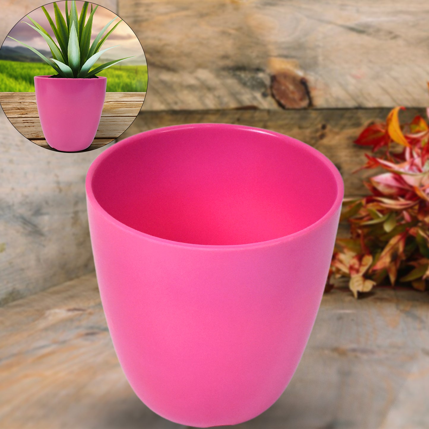 Plastic Flower Valencia (Pot) Home And Outdoor (1 Pcmix Colour)