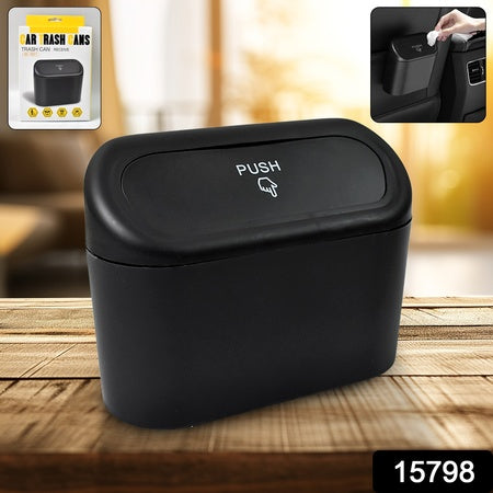 Mini Car Trash Can With Lid Waterproof Car Trash Bin Storage Box (1 Pc)