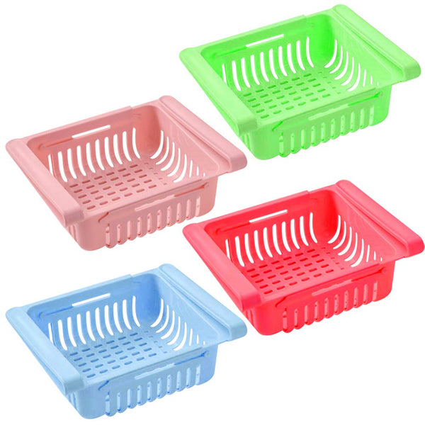 5338 Virgin Freeze Storage Unbreakable Adjustable Multi Color Tray With Extra Storage  Easy To Remove Easy To Clean  Pack Of 4 Tray