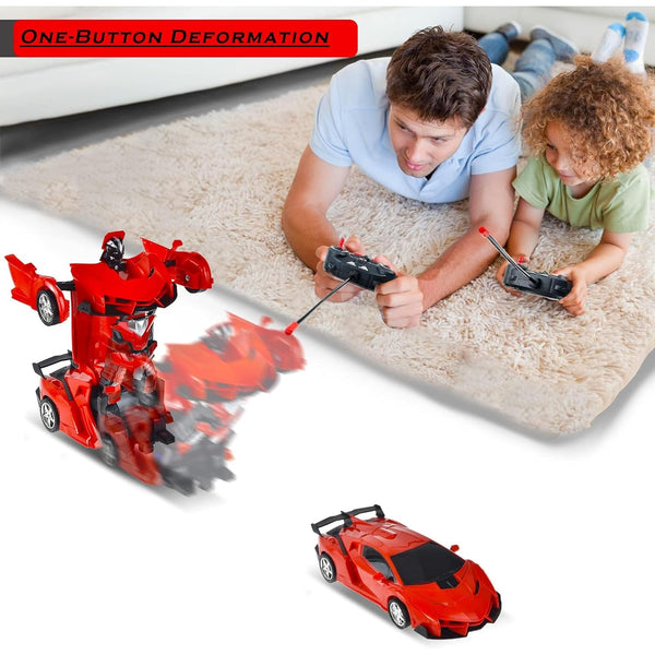 2 In 1 Automatic Robot Converted Remote Control Car With Light Scale 360drifting Deformation Robot Car Toy Kids Boys Robot Convertunique Toy For Boys (1 Pc)