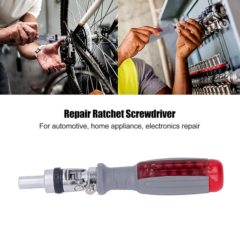 Multi Bits Ratchet Screwdriver Set Adjustable Angle Two-way Ratcheting Screwdriver (1 Set)