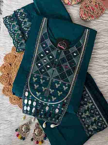 Embroidered Mirror Work Kurti Set Vibrant Ethnic Elegance