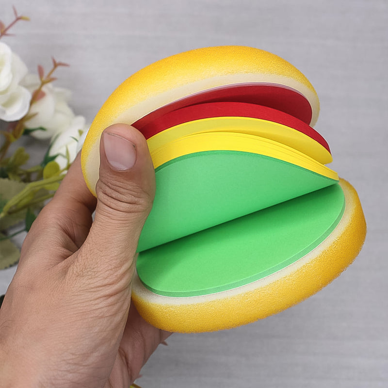 8073 Burger Shaped Notepad  Sticky Notes  Memo Pads Unique Mini Notes (Multicolor)