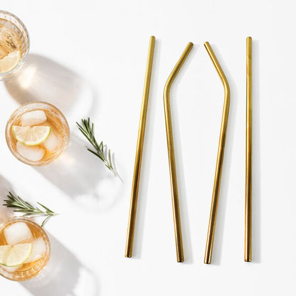 Reusable Stainless Steel Straw With Cleaning Brush (5 Pcs Set)