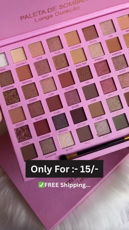 All-in-One Long-Lasting 35+Color Eyeshadow Palette with Matte, Shimmer & Glitter Shades – Perfect for Every Occasion with Travel-Friendly Brush Included