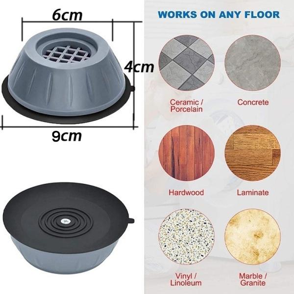 4657 Washer Dryer Anti Vibration Pads With Suction Cup Feet