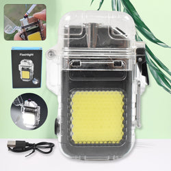 Usb Rechargeable Electric Lighter  3 Modes Cob Flashlight (1 Pc)