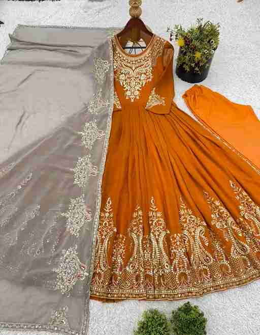 Fancy Designer Gown With Pent And Duppata
