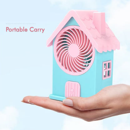 4799 Mini House Fan House Design Rechargeable Portable Personal Desk Fan For Home  Office  Kids Use (Battery Not Include)