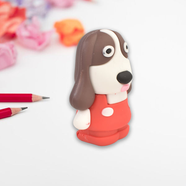 Cartoon 2 In 1 Cute Eraser With Pencil Sharpener (1 Pc  Mix Design)