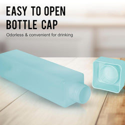 12981 Large Capacity Plastic Water Bottle  Office Bottle  Gym Bottle  Home  Kitchen  Leakproof And Bpa Free Drinks Bottle  Square Water Drink Juice Bottle Wide-mouth Bpa Free Leak-free Lightweight (1 Pc  Mix Color  1000 Ml Approx)