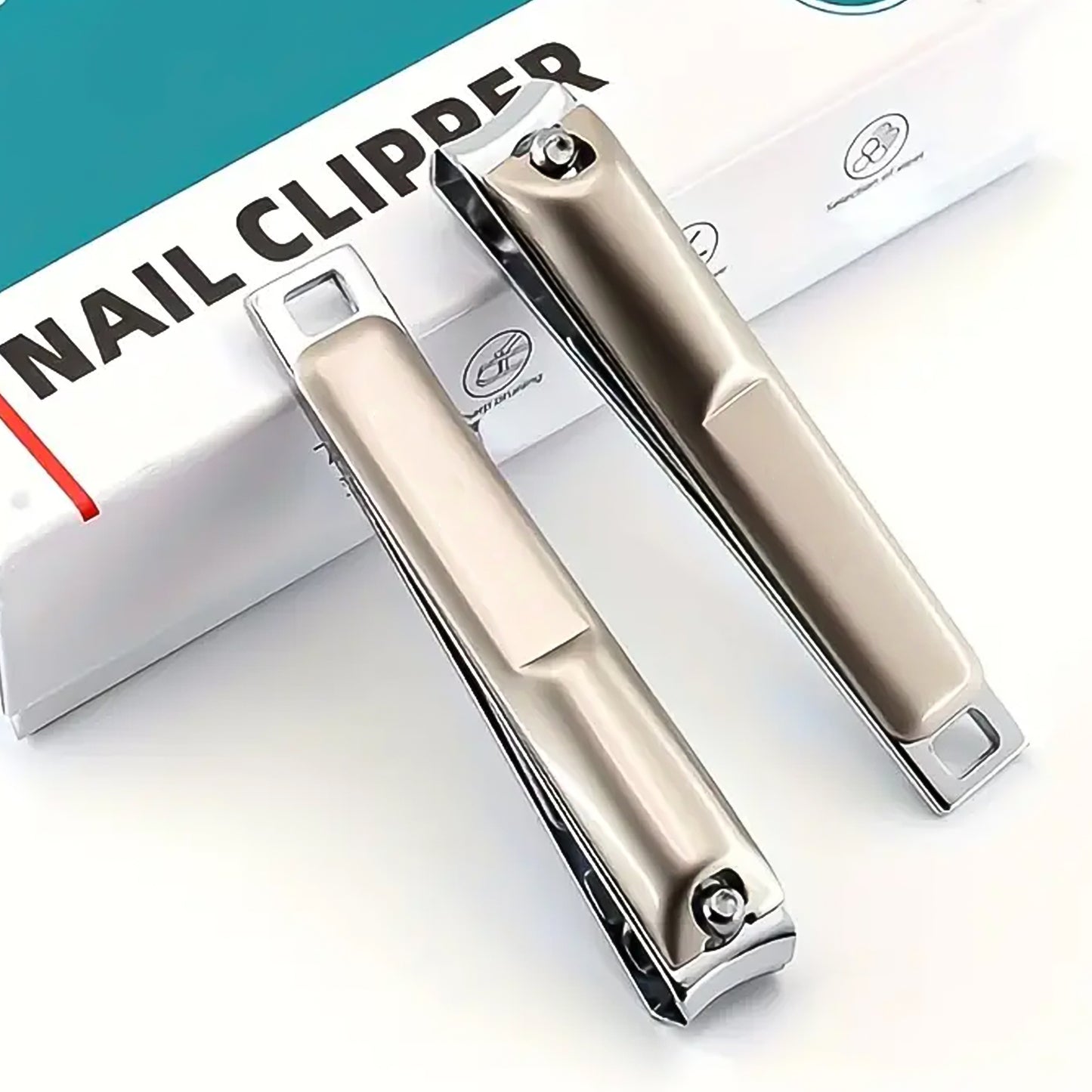Stainless Steel Folding Portable Large Nail Clippers With Nail File (1 Pc)