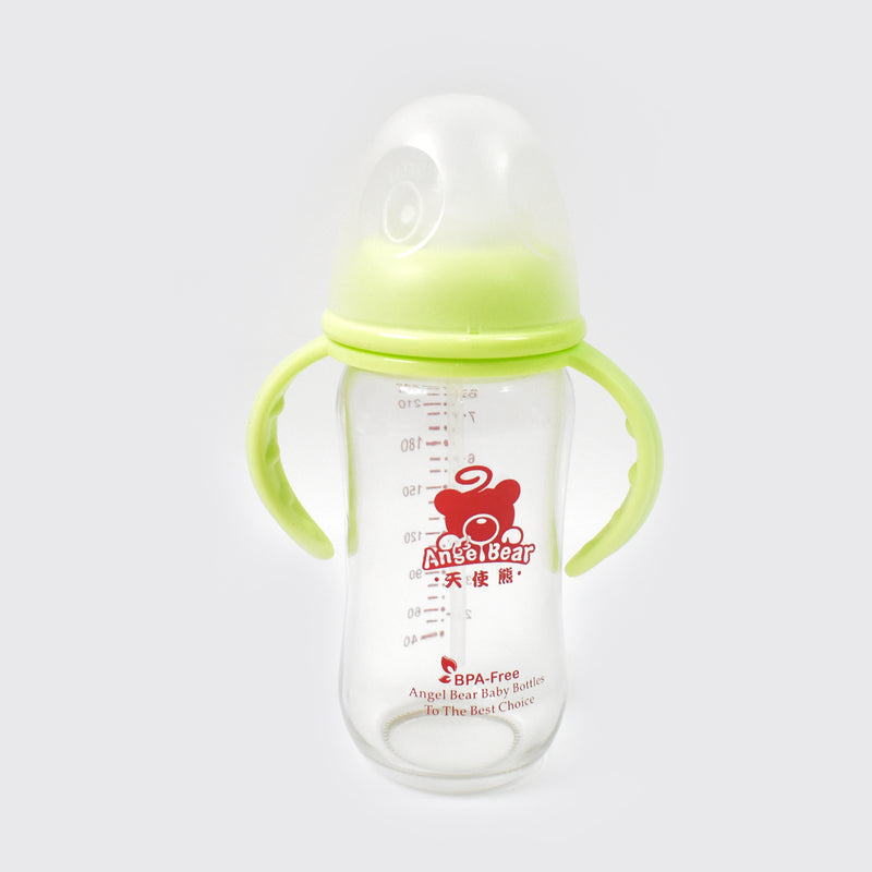 Glass Baby Feeding Bottle With Handles  Straw (240 Ml  1 Pc)