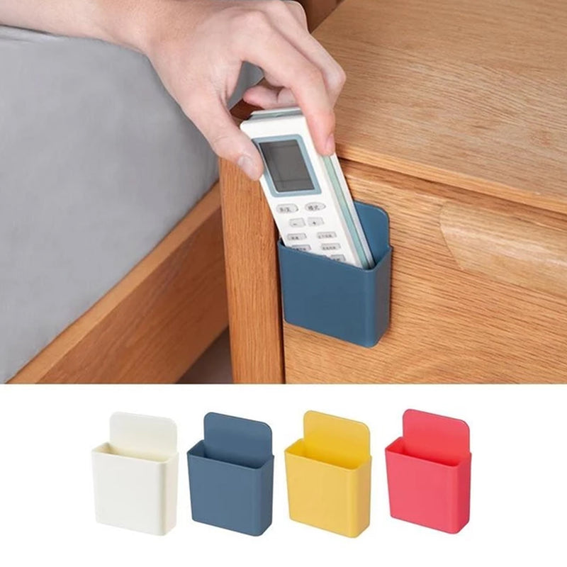 6486 Wall Mounted Storage Case With Mobile Phone Charging Port Plug Holder - Pack Of 4pc