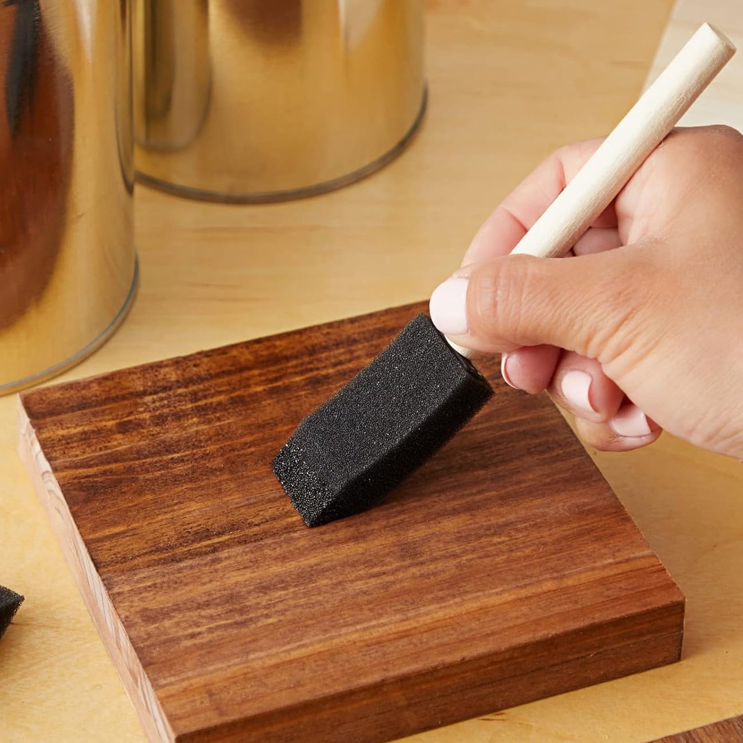 Multipurpose Sponge Brushes For Painting With Wooden Handles (6 Pcs Set)