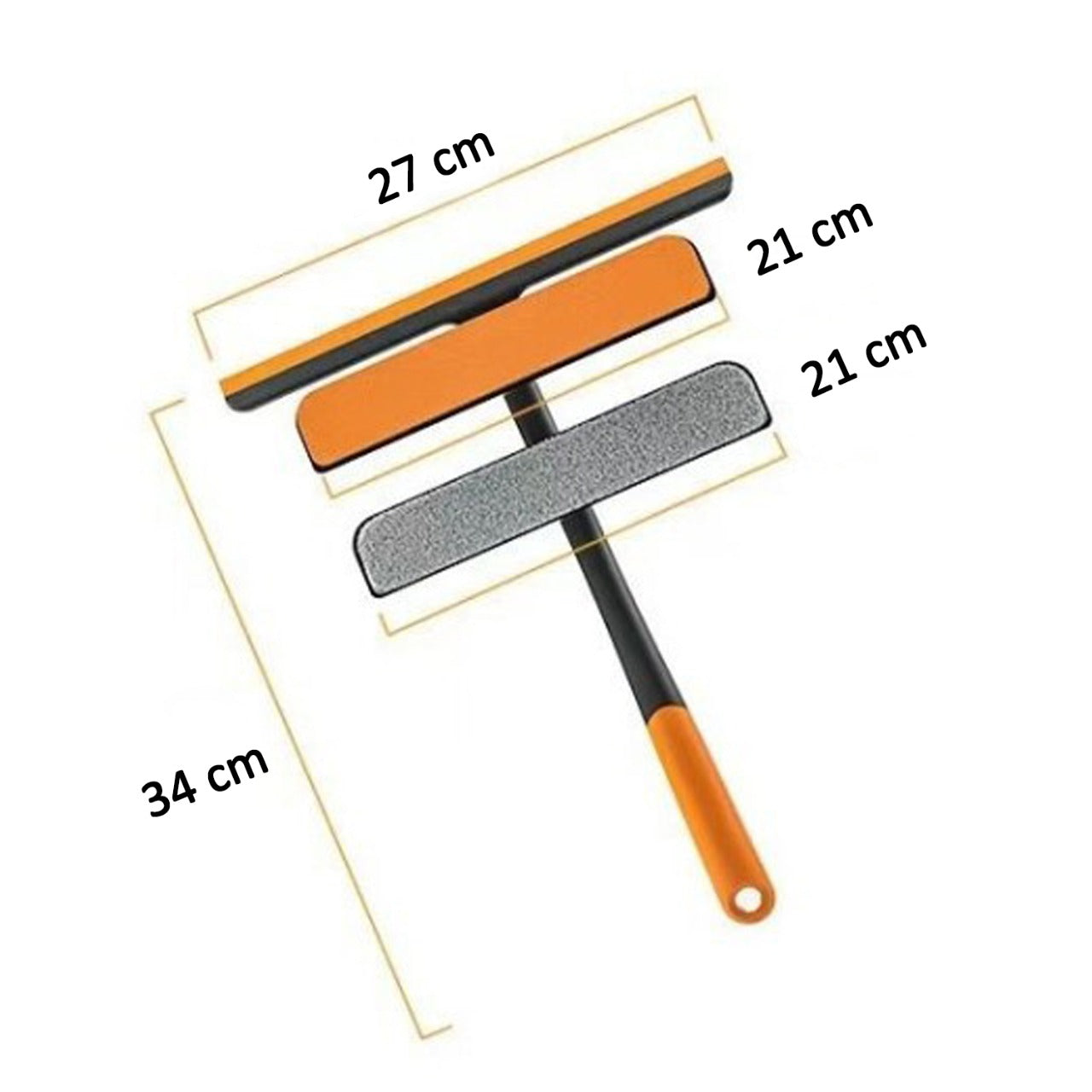 6087a Plastic 3 In 1 Rotatable Double Side Design Cleaning Brush Glass Wiper For Glass Window Car Window Mirror Floor (Multicolor)
