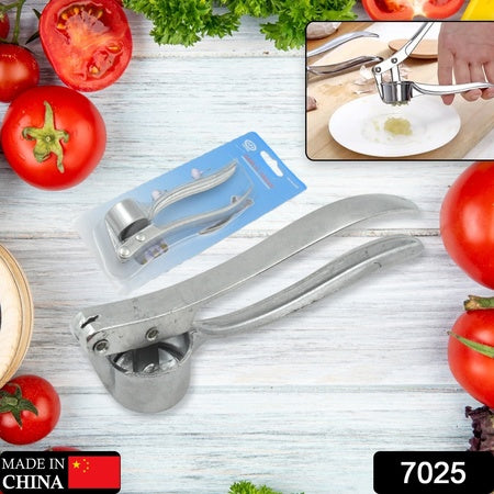 7025 Garlic Press All Aluminum Easy To Use With Light Weight Without Difficulty Cooking Baking Kitchen Tool Dishwaher Safe (1 Pc)