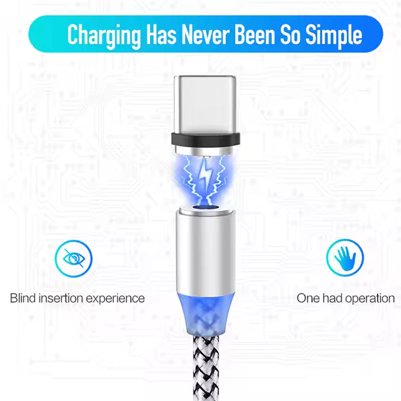 3 In 1 Magnetic Multi Charging Cable (1 Pc)